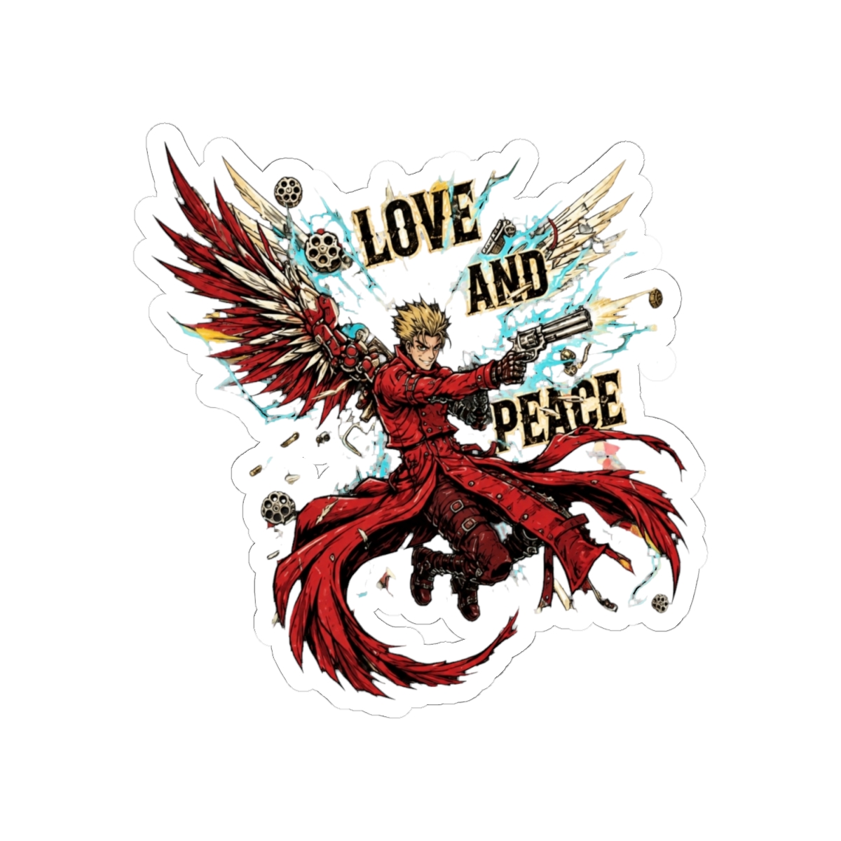Vash The Stampede Gun Spinning Art Sticker | Trigun - alternate angle 1, merchandise